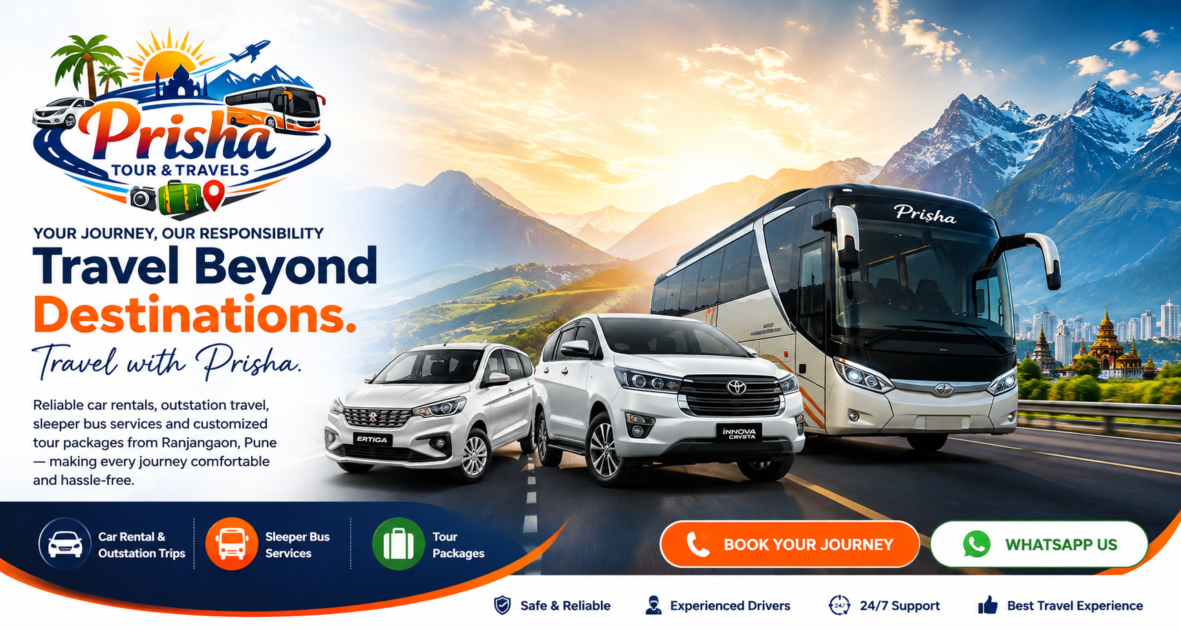 Prisha Tour & Travels hero banner